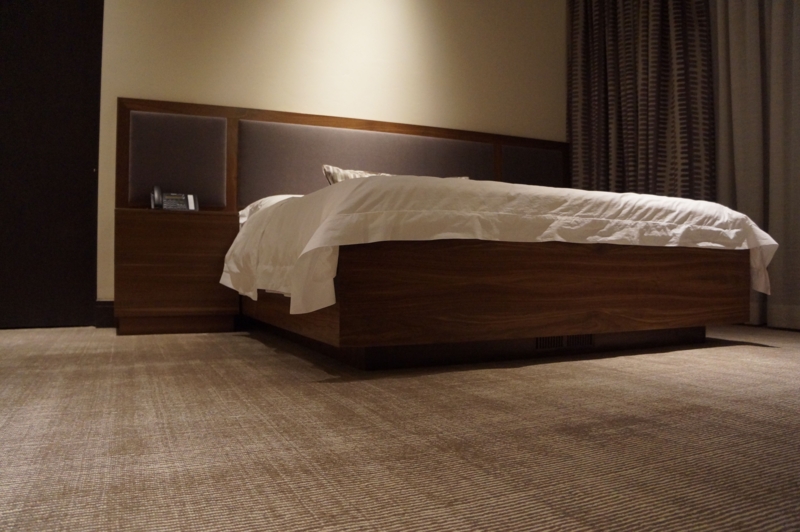 Custom Black Walnut King Bed with Built-in Nightstands