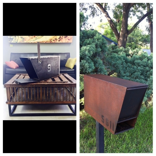 custom steel mailbox mid century modern