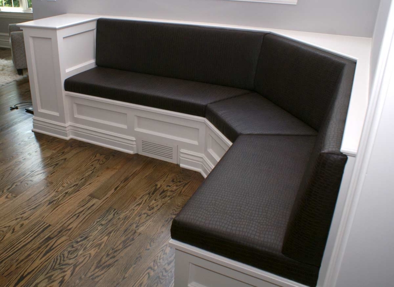 Custom Upholstered Banquette Seating with Built-In Storage