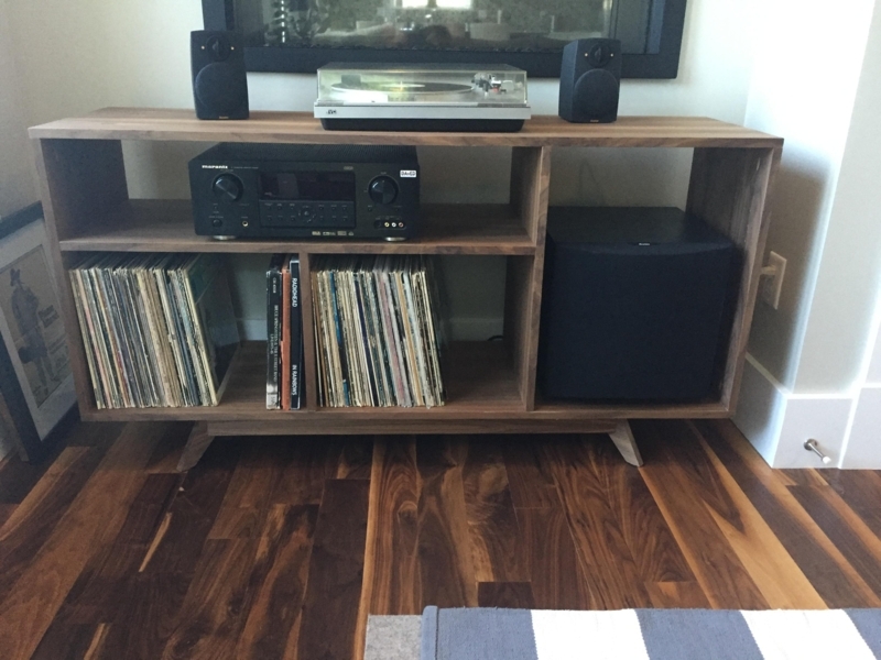 Custom Walnut Media Console for Stereo and Records