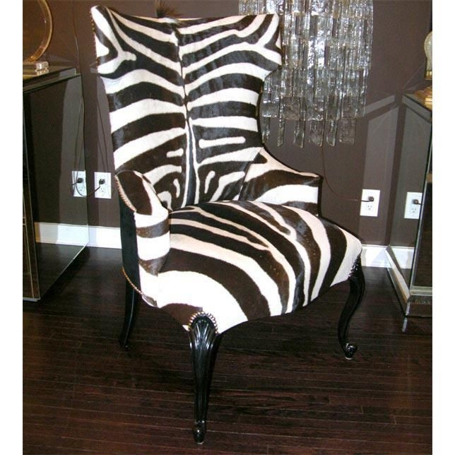 Custom Zebra Hammerhead Accent Chair with Bold Stripes