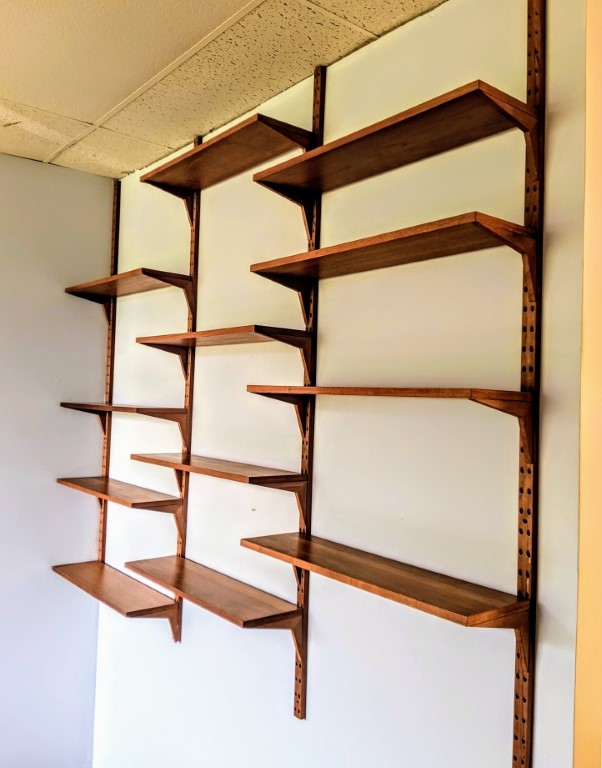 Danish Mid Century Teak Modular Wall Shelving Unit