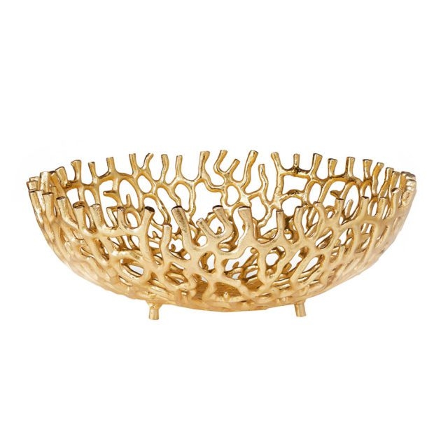 Decorative Gold Openwork Metal Bowl