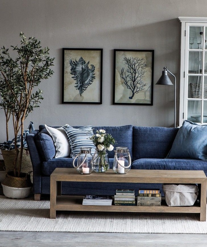 Denim Sofa Love - The Wicker House | Blue couch living room, Blue grey ...