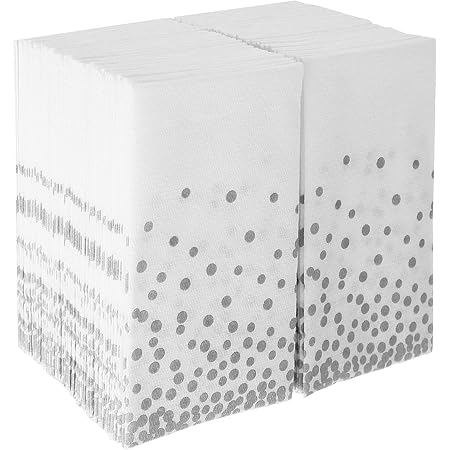 Disposable Linen-Feel Guest Towels with Polka Dots