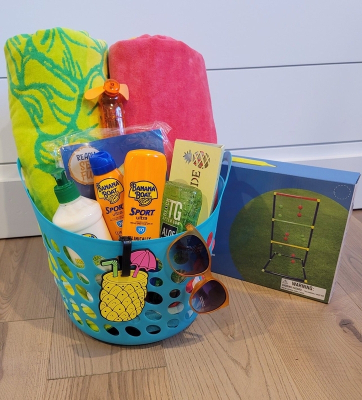 DIY Beach Theme Gift Basket with Fun Essentials