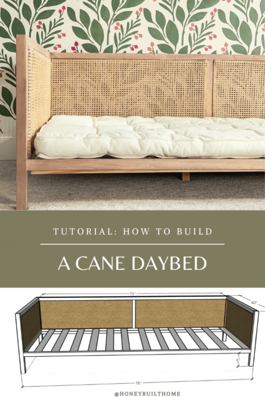 DIY Cane Daybed Tutorial with Natural Wood Frame