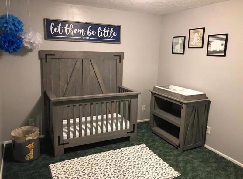 DIY Farmhouse Style Crib and Changing Table Set