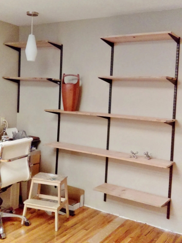 DIY Mid-Century Modern Wall Shelving Unit