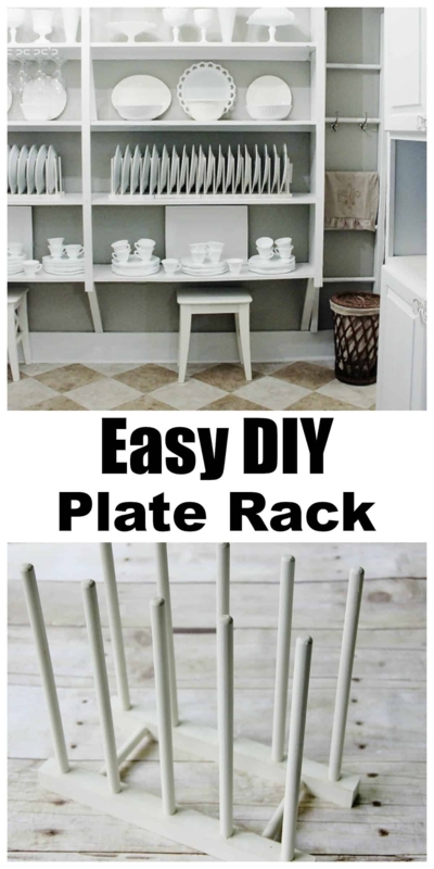 DIY Wooden Plate Display Rack for Kitchen Storage