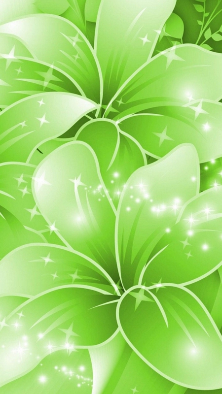 Download Light Green Flowers Wallpaper |