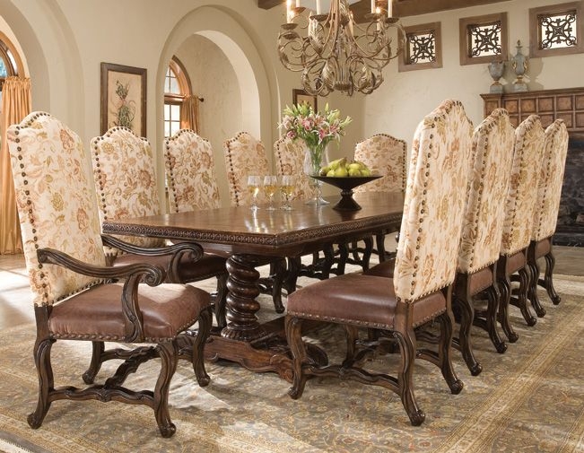 Elegant 120 Inch Ornate Wooden Dining Table Set