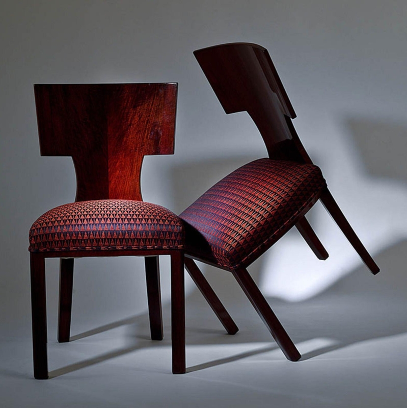 Elegant 1920s Art Deco Dining Chairs Pair