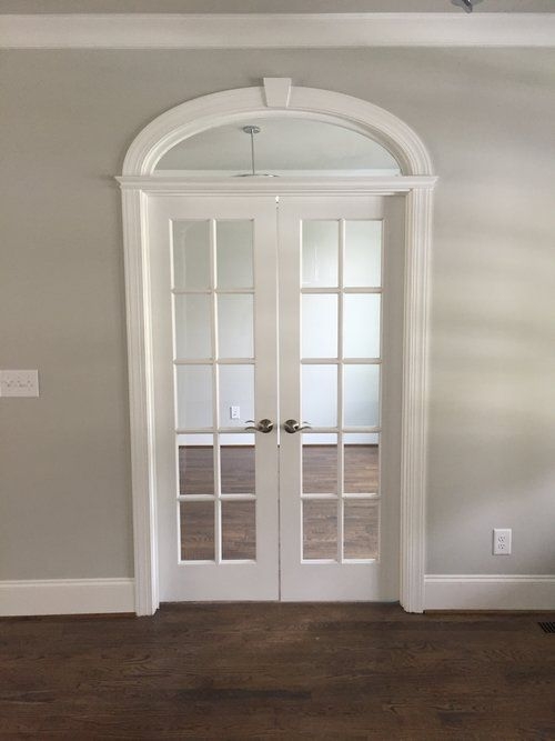 Elegant Arched French Double Doors with Transom