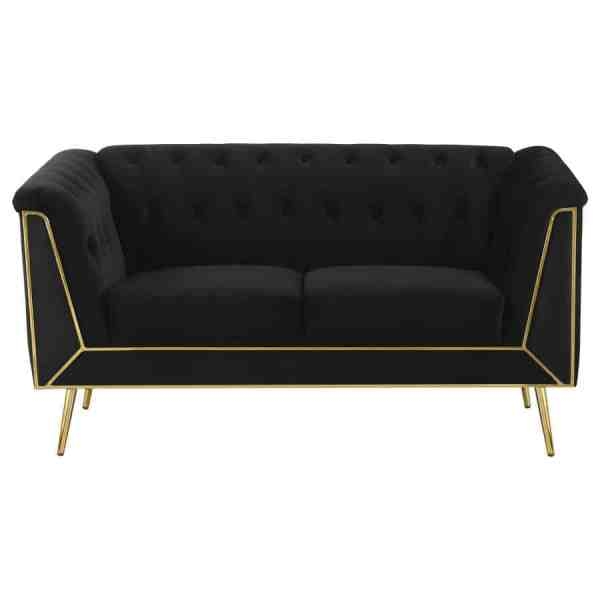 Elegant Black and Gold Modern Sofa Set