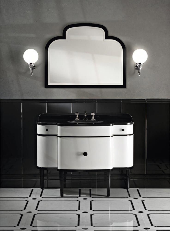 Elegant Black and White Art Deco Bathroom Vanity