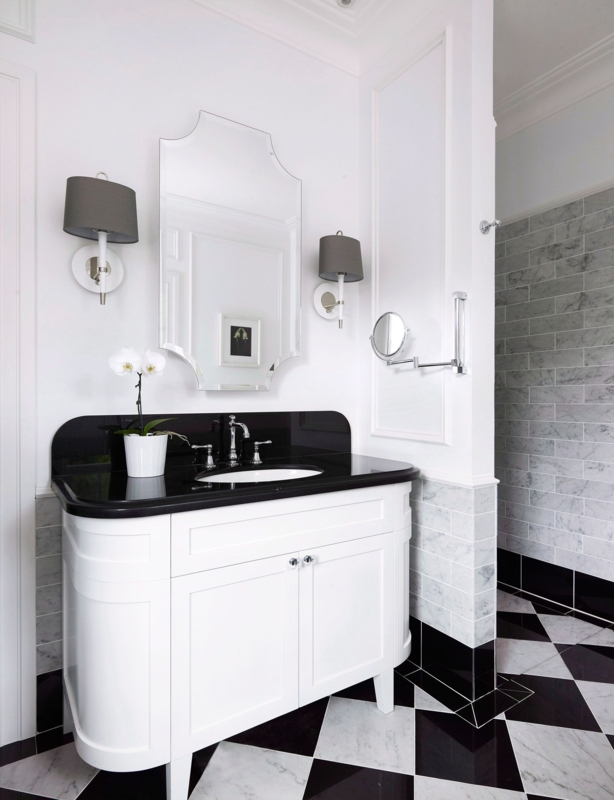 Elegant Black and White Bathroom Vanity Design