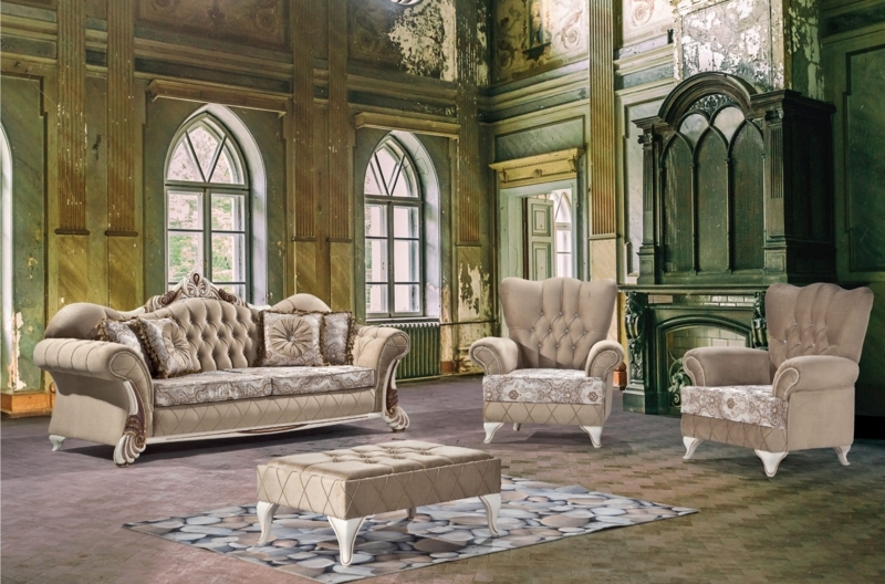 Elegant Classic Turkish Sofa Set in Vintage Room