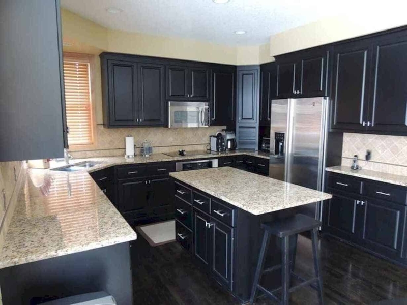 Elegant Dark Kitchen Cabinets with Granite Countertops