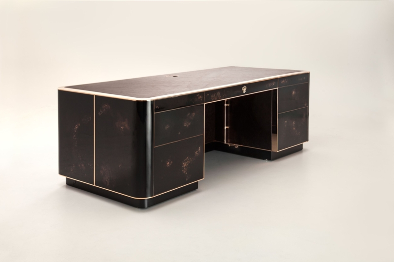 Elegant Dark Wood Executive Office Desk Design