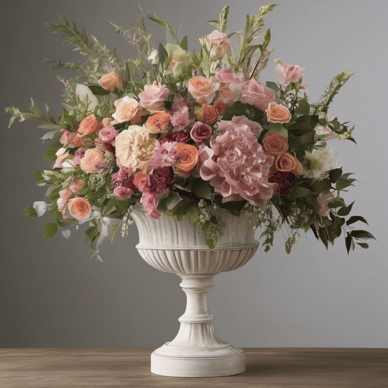 Elegant Floral Arrangement in Classic White Urn Vase
