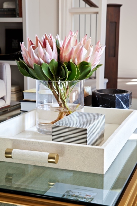 Elegant Flower Arrangement on Contemporary Coffee Table