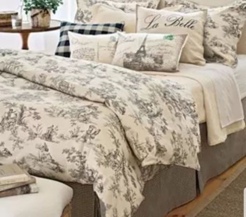 Elegant French Country Bedding with Classic Toile Patterns
