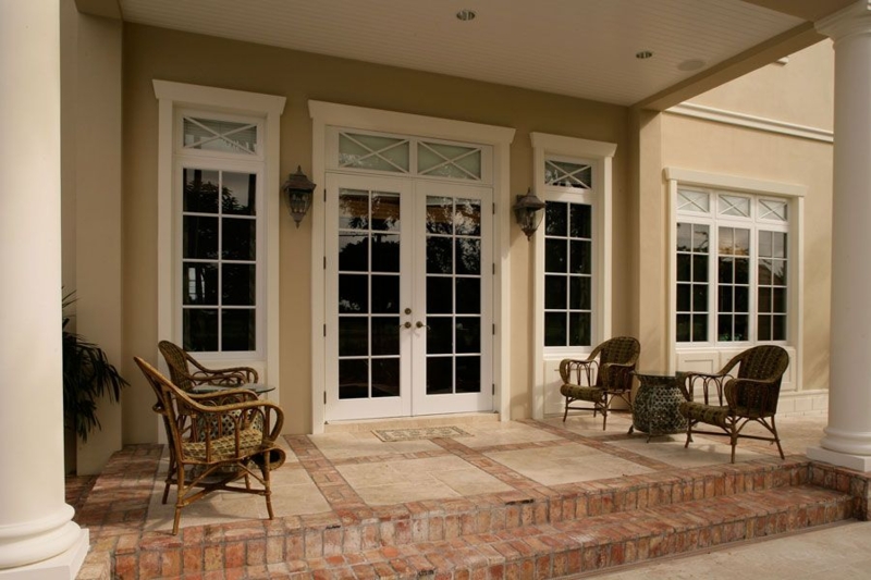 Elegant French Doors with Transom and Side Windows