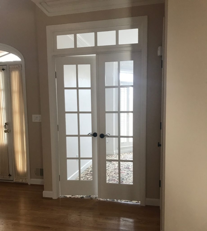 Elegant French Doors with Transom Window Installation