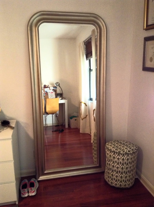 Elegant Full-Length Silver Frame Mirror