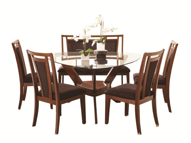 Elegant Glass Triangle Dining Table with Chairs
