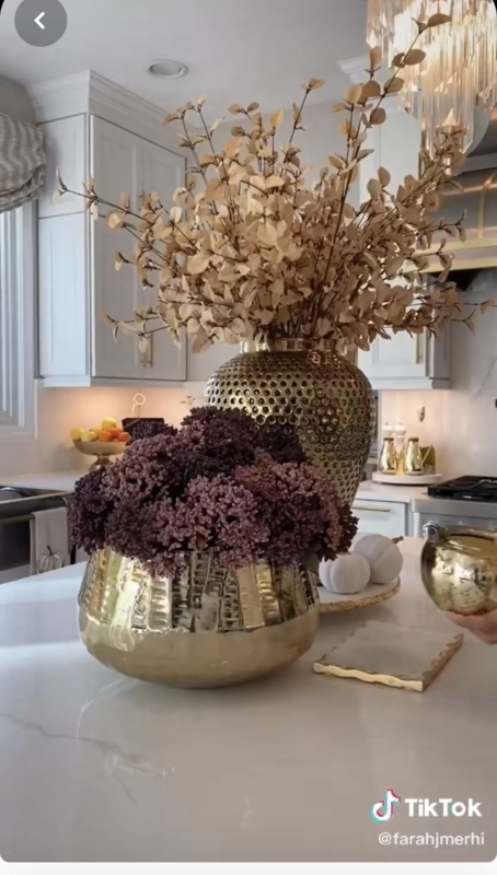 Elegant Gold Decor Vases in Modern Kitchen