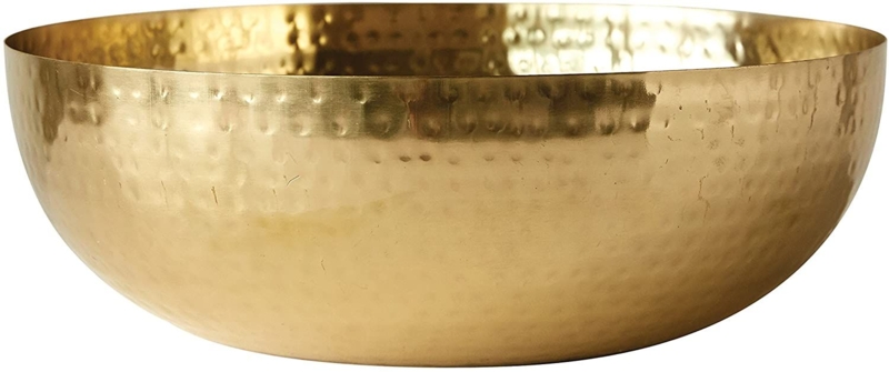 Elegant Gold Hammered Metal Decorative Bowl