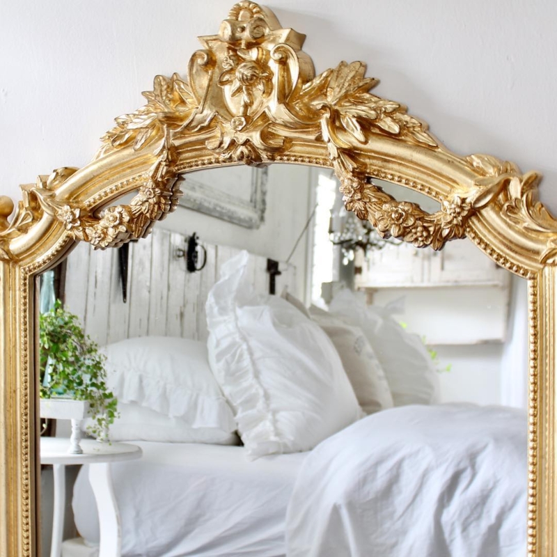 Elegant Gold Ornate French Country Wall Mirror