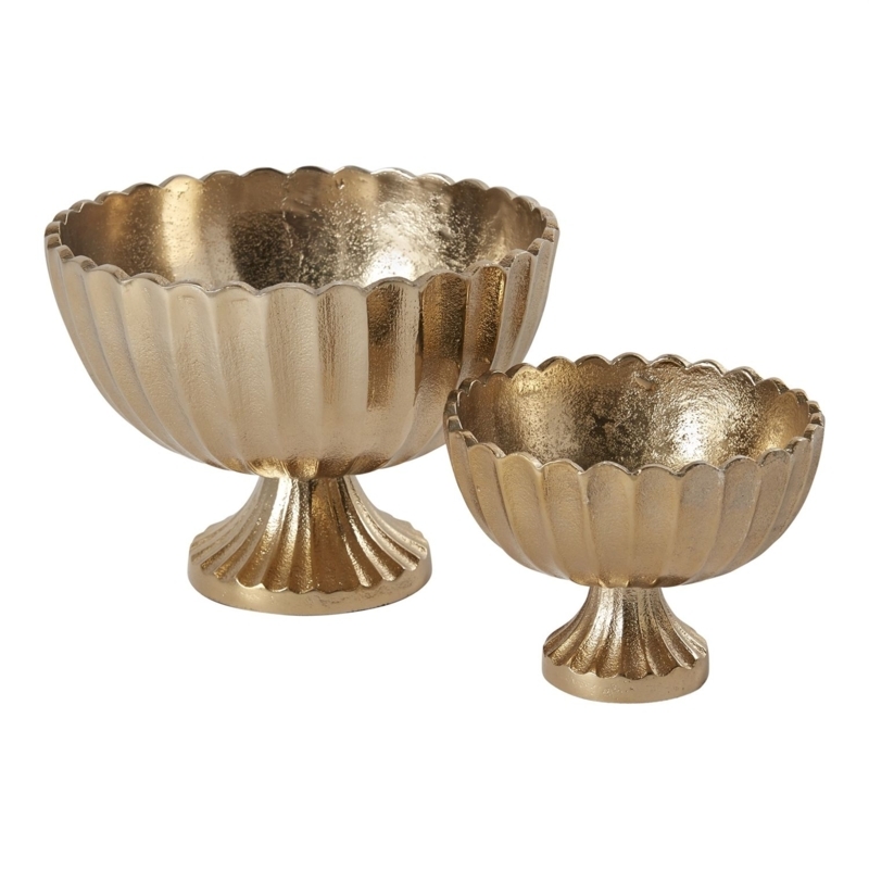 Elegant Gold Scallop Compote Bowls for Decor