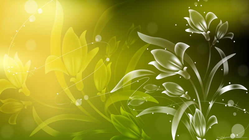 Elegant Green Floral Gradient Wallpaper Design