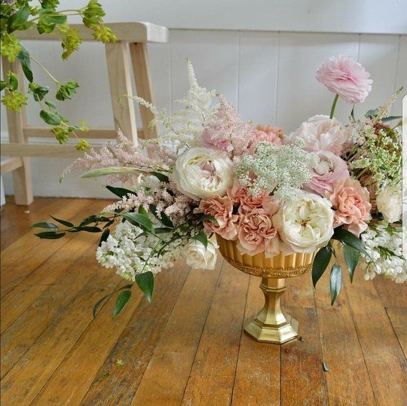 Elegant Handcrafted Pedestal Vase Floral Arrangement
