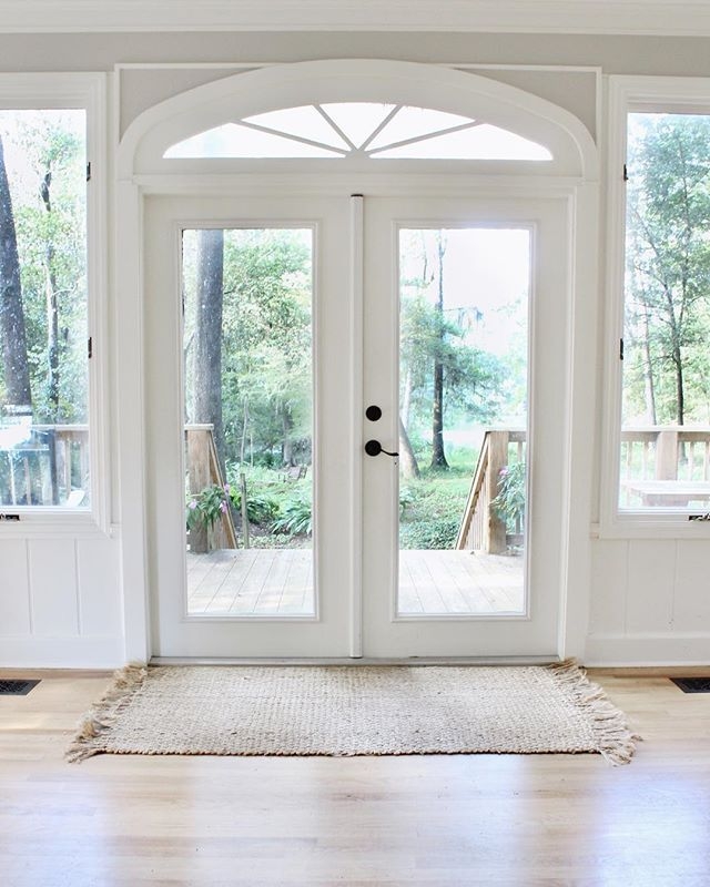 Elegant Interior French Doors with Arched Transom Window