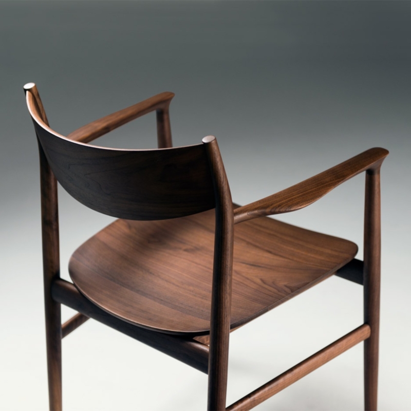 Elegant Japanese Kamuy Wooden Armchair Design