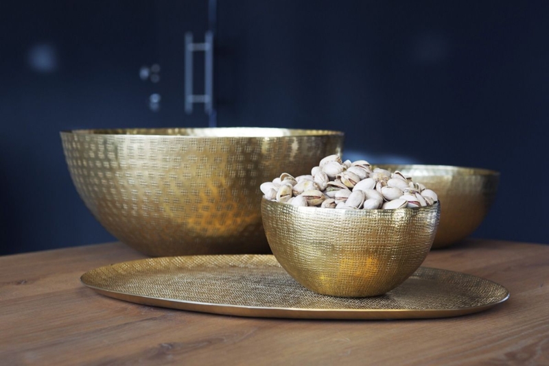 Elegant Large Bloomar Gold Bowls for Luxury Interiors