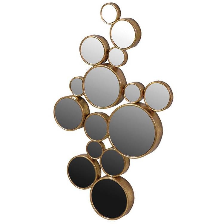 Elegant Large Bubble Mirrors with Gold Frames