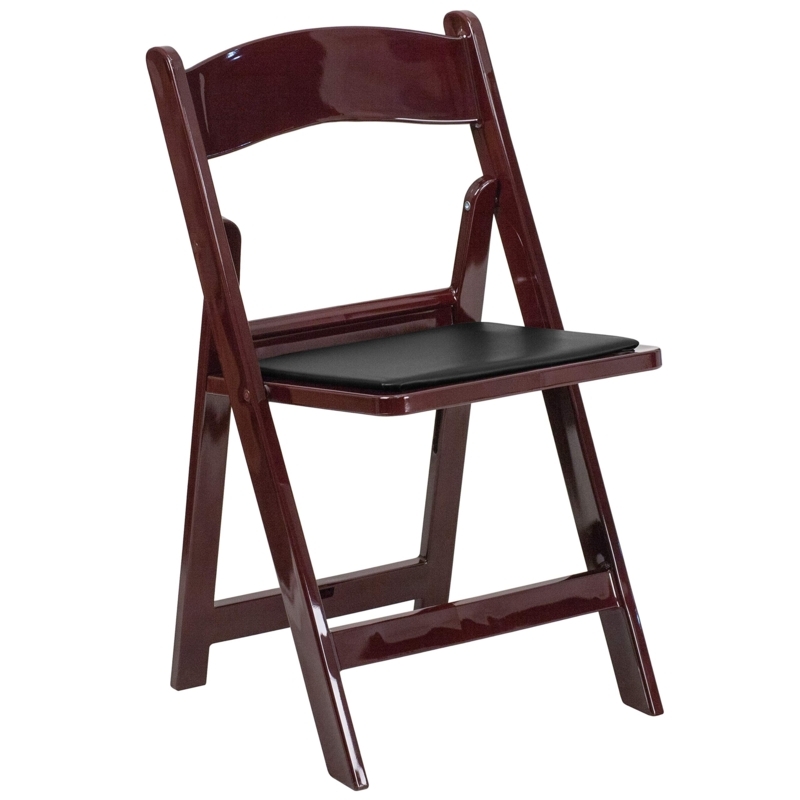 Elegant Leather Folding Chair with Wooden Frame