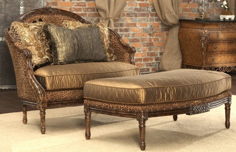Elegant Leopard Print Sofa with Gold Cushions
