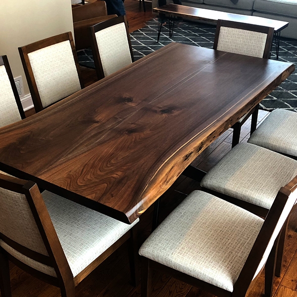 Elegant Live Edge 120 Inch Wooden Dining Table