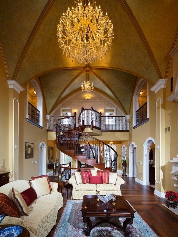 Elegant Living Room with Cathedral Vaulted Ceiling