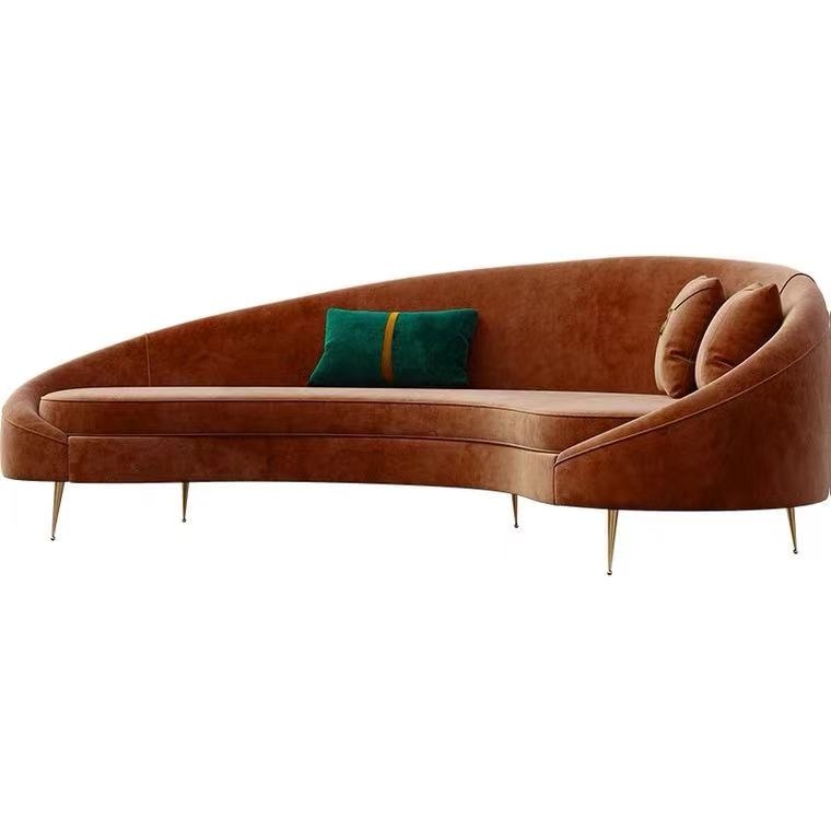 Elegant Mid-Century Modern Half Moon Sofa