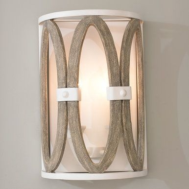 Elegant Nautical Wooden and Glass Wall Sconce