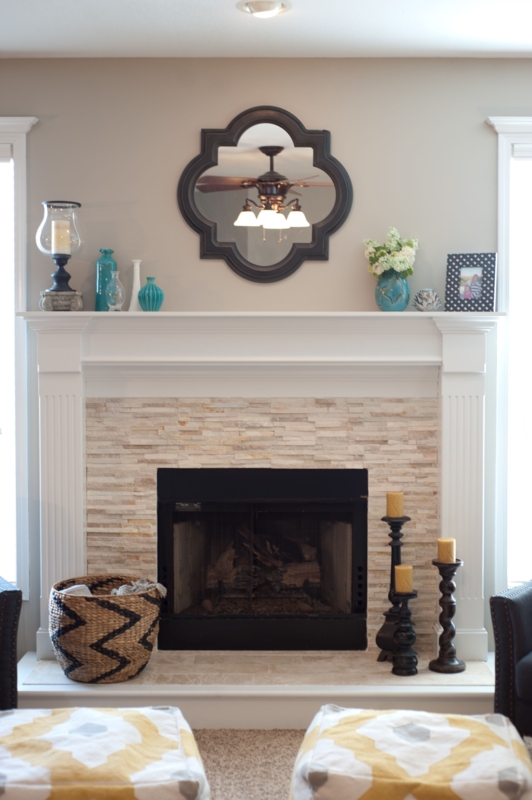 Elegant Neutral Fireplace with Decorative Accents