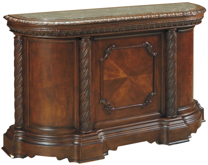 Elegant North Shore Marble Top Wooden Bar