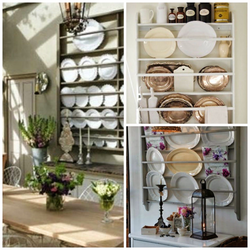 Elegant Plate Racks Showcasing Ornate Serving Dishes